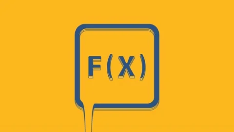 Blue Function mathematical symbol icon isolated on orange background. 4K Video Stock Footage 234721083