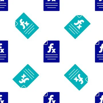 Blue Function mathematical symbol icon isolated seamless pattern on white 스톡 일러스트