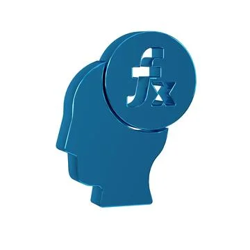 Blue Function mathematical symbol icon isolated on transparent background. Stock Illustration