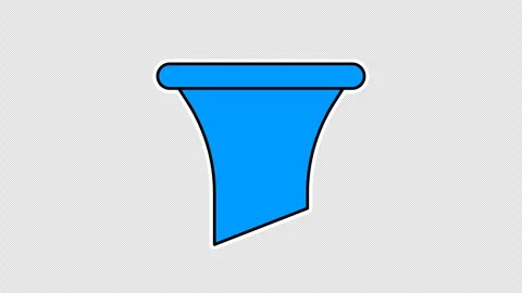 Blue funnel filter animation moving up and down on a transparent alpha channel Stock Footage 333670411