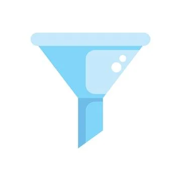 Blue funnel filtering data information sorting process Stockillustratie