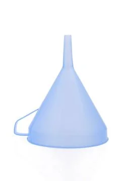 Blue funnel isolated on a white background Stock Photos