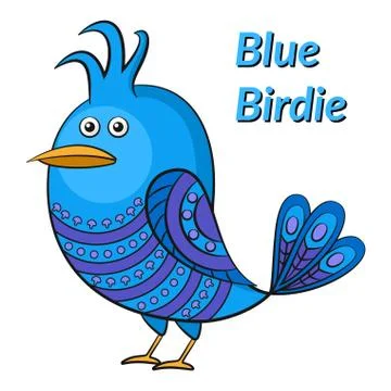 Blue Funny Bird Stock Illustration