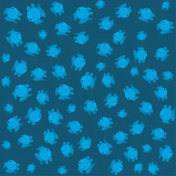 Blue funny fish seamless pattern Stock Illustration