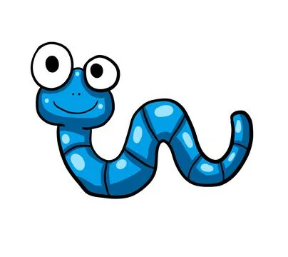 Blue Funny Worm Stock Illustration
