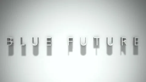 Blue Future 3D title animation with shadows on a white background Stock Footage 296699311