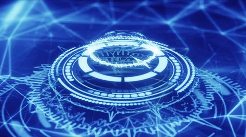 Blue futuristic circle shape abstract loopable animation Stock Footage 52777260