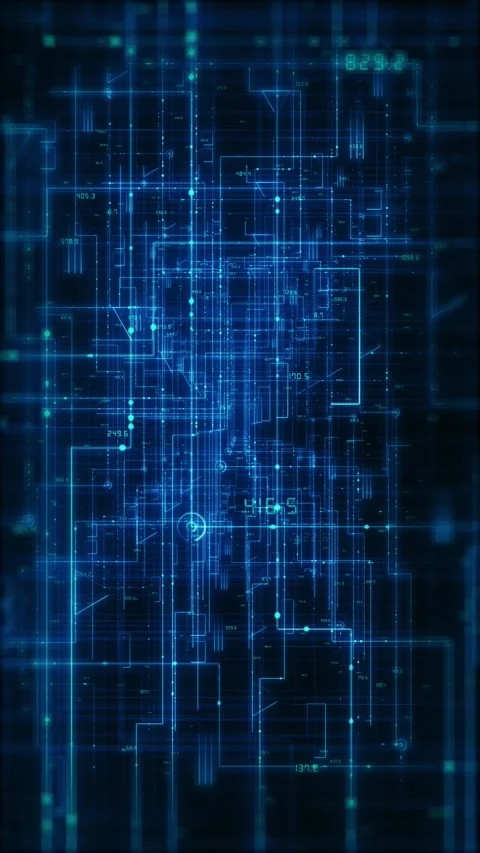 Blue Futuristic Circuit Network Data Interface Video stock 341369911