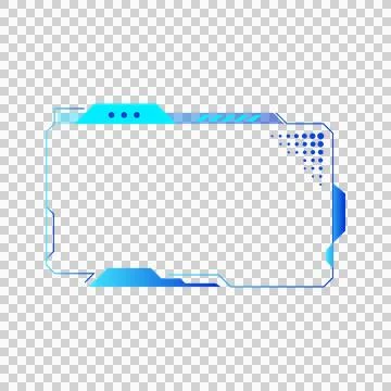 Blue futuristic cyberpunk interface frame element vector Stock Illustration