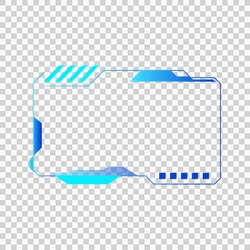 Blue futuristic cyberpunk interface frame element graphic Illustrazione stock
