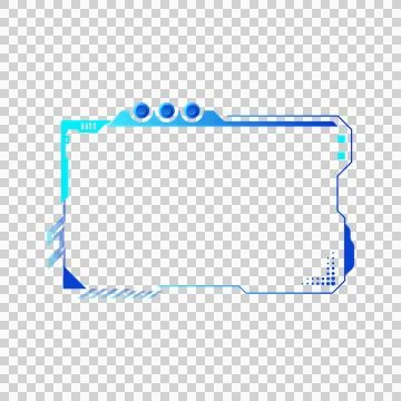 Blue futuristic cyberpunk interface frame element isolated Stock Illustration