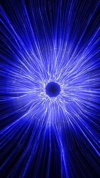 Blue futuristic data burst with glowing radial lines, wireframe connections.. 库存插图