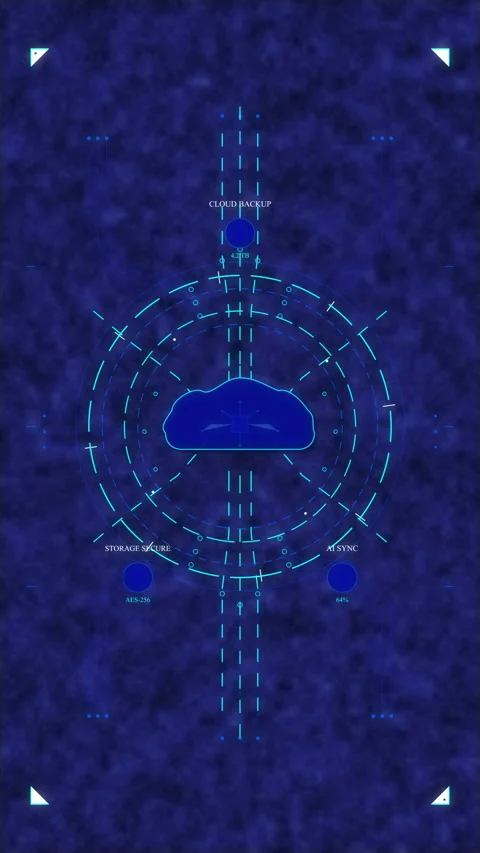 Blue futuristic digital HUD interface scan with circular reticle, tech over.. Stock Footage 348326264
