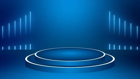 A Blue Futuristic Dual Podium Stock Footage 317130341