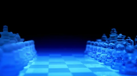 Chess Board - 3d, abstract, blue, chess, board