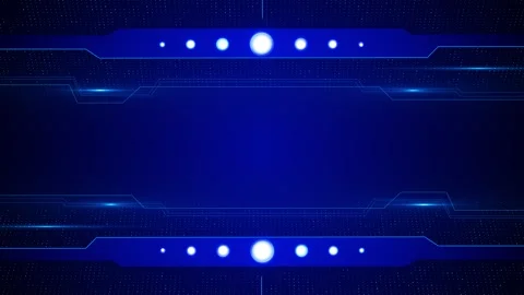 Blue futuristic HUD frame background glowing panels, dotted texture, circuit lin Stock Footage 340399816