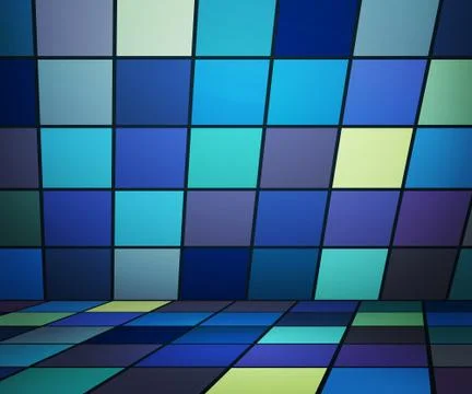 Blue futuristic interior backdrop Ilustración de archivo