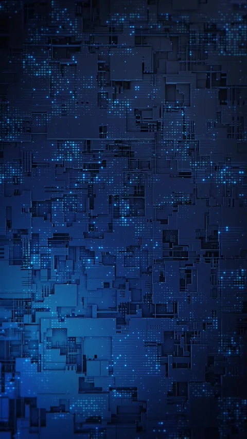 Blue Futuristic Microchip Architecture Tech Surface infrastructure digital archi 스톡 동영상 342782304