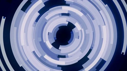 Blue futuristic rotating circular shape interface. 4k technology background Stock Footage 221329280