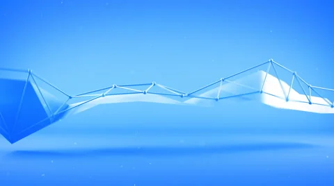 Blue futuristic shape. Seameless loop 3D render animation 4k UHD (3840x2160) Stock Footage 68117263