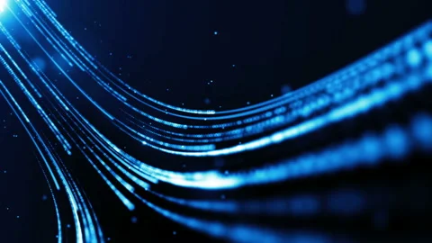 Blue futuristic stream. Digital data flow. 動画素材 132130588
