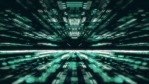 Blue futuristic stream. Digital data flow. Creative abstract background. Dynamic Stock Footage 153107440