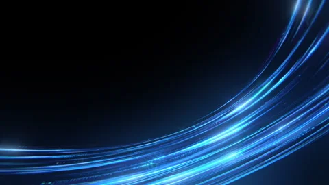 Blue Futuristic Tech Background With Glowing Light Trails, Data Lines and Motion Stock Footage 342319309