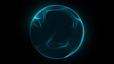 Blue futuristic technology 3d sphere seamless flow. Abstract sphere of ligh.. Stock Footage 317452479