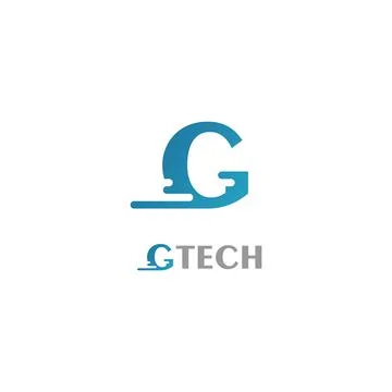 Blue G Letter Technology Logo Template. Vector. Icon Stock Illustration