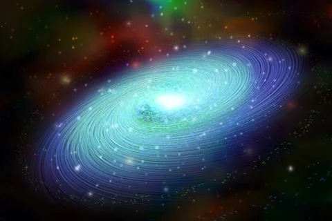 Blue galaxy. Cosmic vector illustration. Stock Illustration