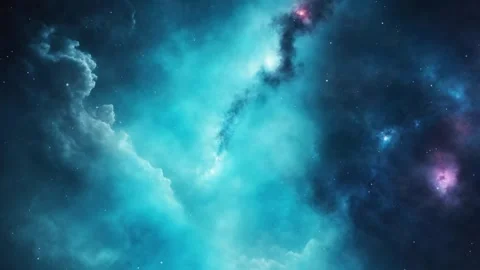 Blue Galaxy In Deep Space, Beautiful Cosmic Nebula, 4K Video 20 Seconds Stock Footage 289916819
