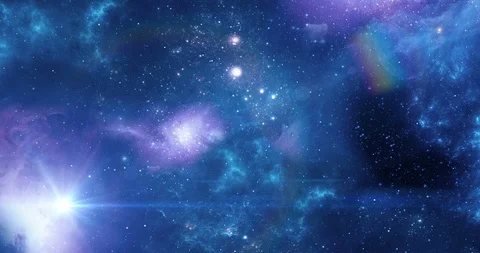 Blue galaxy jouney space universe zoom footage video 4K Stock Footage