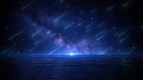 Blue galaxy meteor across the starry sky Video stock 313778969
