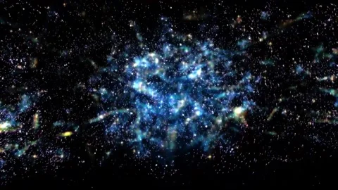 Blue Galaxy Particles Space Motion Background Video stock 279187668