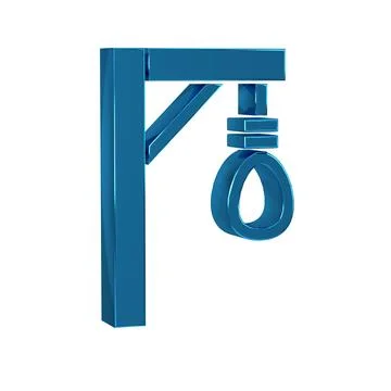 Blue Gallows rope loop hanging icon isolated on transparent background. Rop.. Stock Illustration