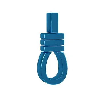 Blue Gallows rope loop hanging icon isolated on transparent background. Rop.. Stock Illustration