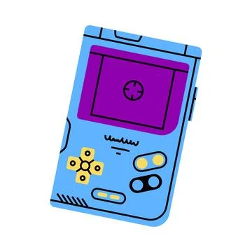 Blue Game Console as Bright Item from Nineties Vector Illustration Stock Illustration