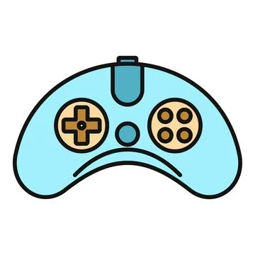 Blue gamepad controller device for video gaming Stock Illustration