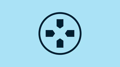 Blue Gamepad icon isolated on blue background. Game controller. 4K Video motion Stock Footage 231477196