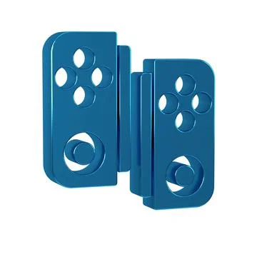 Blue Gamepad icon isolated on transparent background. Game controller. 库存插图