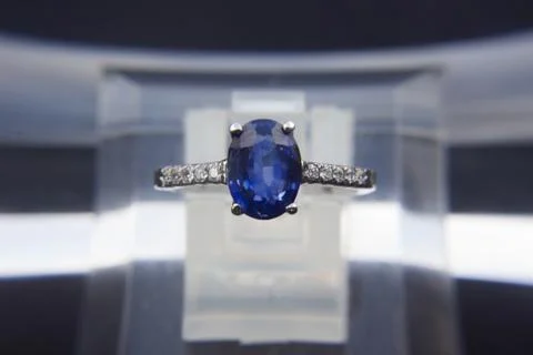 Blue gamstone ring Stock Photos
