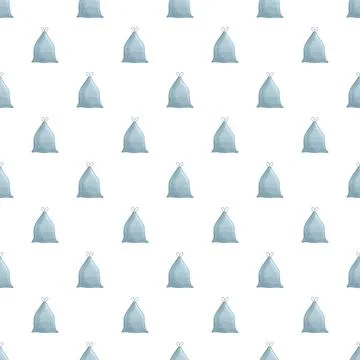 Blue garbage bag pattern for waste disposal Stock Illustration