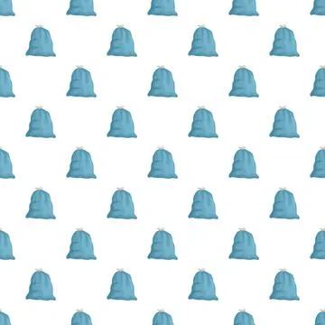 Blue garbage bag seamless pattern for waste management Stock Illustration