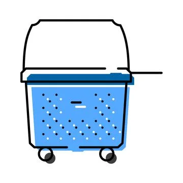 Blue garbage wheelie bin containing waste for recycling Stock Illustration