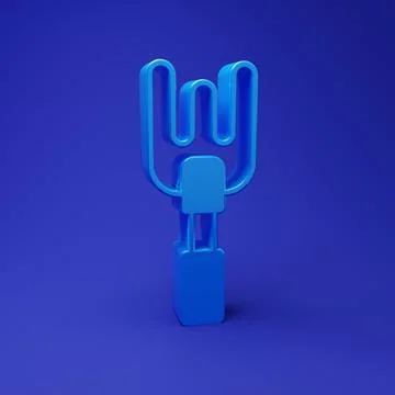 Blue Garden rake icon isolated on blue background. Tool for horticulture, a.. Ilustração Stock
