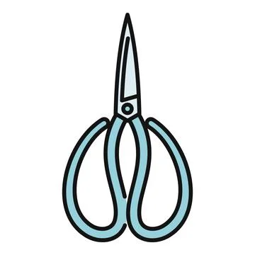 Blue gardening pruning scissors tool icon illustration Stock Illustration