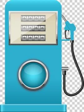 A blue gas pump with zeroed display, showcasing classic design with retro-f.. Stock Illustration