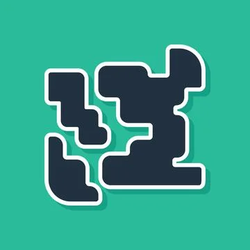 Blue Gaseous icon isolated on green background. Changing the state of matter in Illustrazione stock