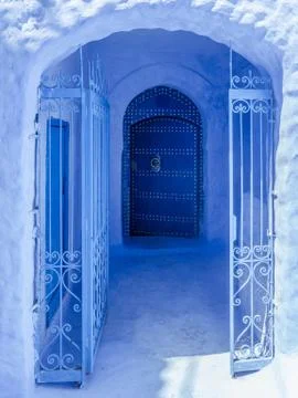 Blue gate Stock Photos