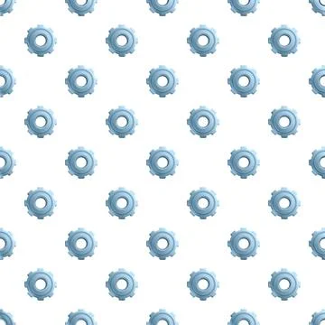 Blue gear cogwheel seamless pattern engineering background Illustrazione stock